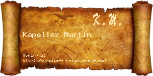 Kapeller Martin névjegykártya